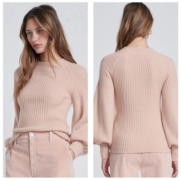 7 For All Mankind Sweaters - 7 For All Mankind Balloon Sleeve Cashmere Blend Sweater XS Pink